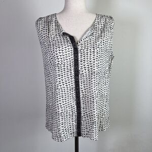 Swildens NWT Tank Top‎ Women's Large**READ Viscose Summer Cream Black Geometric